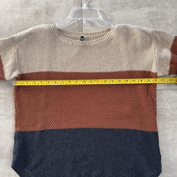 KUHL Bella Stripe Merino Wool Blend Knit Sweater-Blue/Brown/Tan- M - Picture 11 of 12